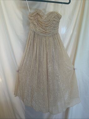 H&M Cream Eyelet Dress with Yellow Trim